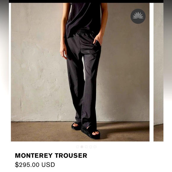 James Perse- Navy flowy lightweight Japanese Poly fabric pull-on pant - Picture 2 of 8